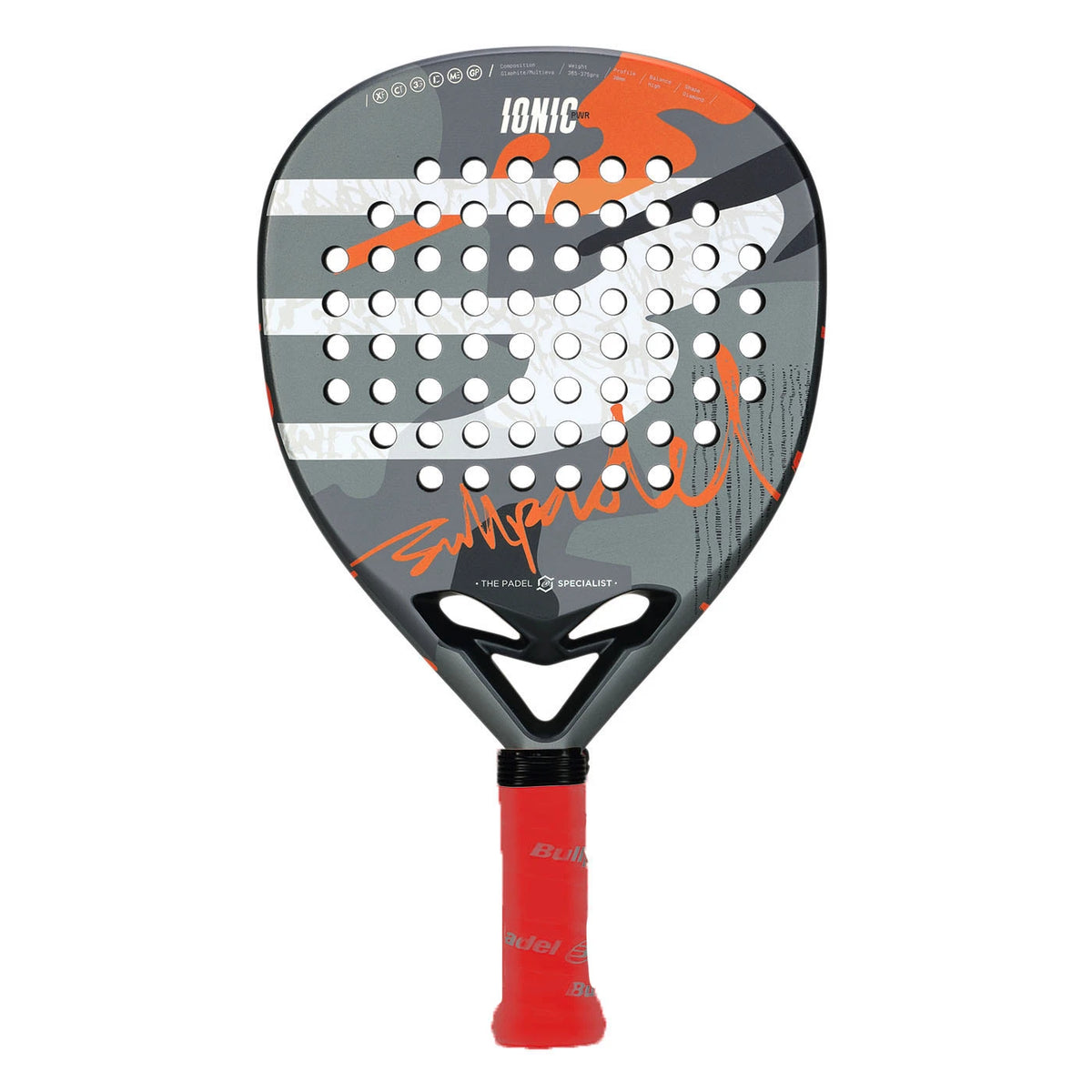 BullPadel Ionic Power Padel Racket - Grey/Orange Padel BullPadel