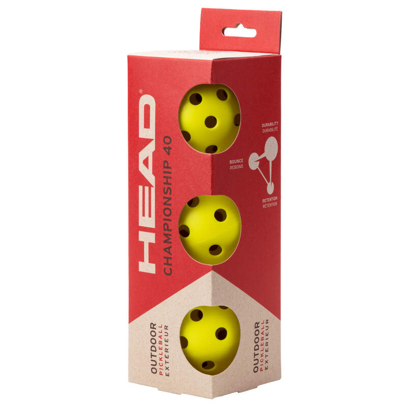 Head Champ Outdoor Pickleball Balls 557020 3 units 40mm YELLOW OS Pickleball Head