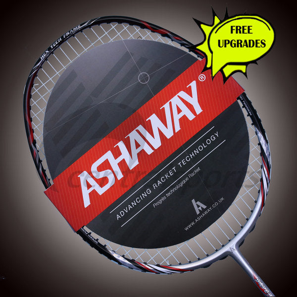 Ashaway Superlight 7 Hex Badminton Racket - Silver/Red Silver Red 5UG4 Badminton Rackets Ashaway