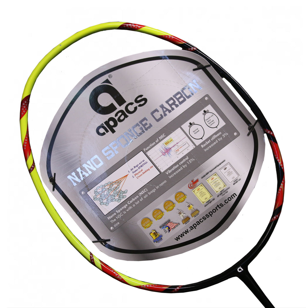 Apacs Accurate 99 Badminton Racket (Strung) Yellow 4UG4 Badminton Rackets Apacs