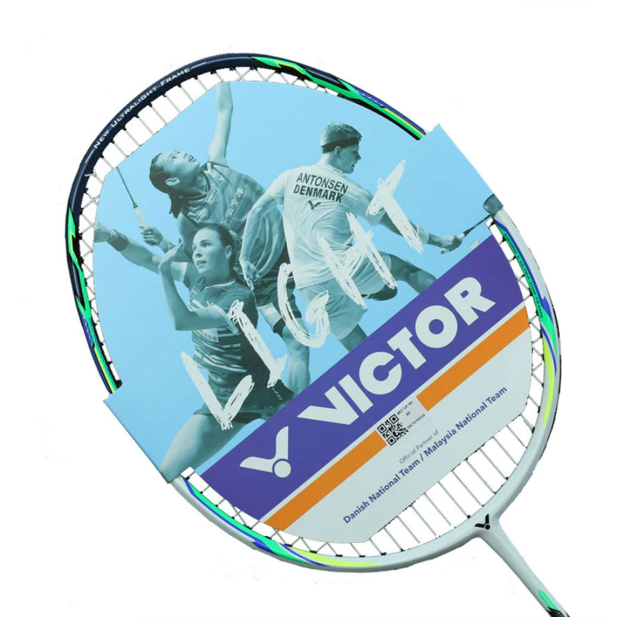Victor Auraspeed Lightfighter 80 Badminton Racket Strung - Pearl White 6UG5 Badminton Rackets Victor