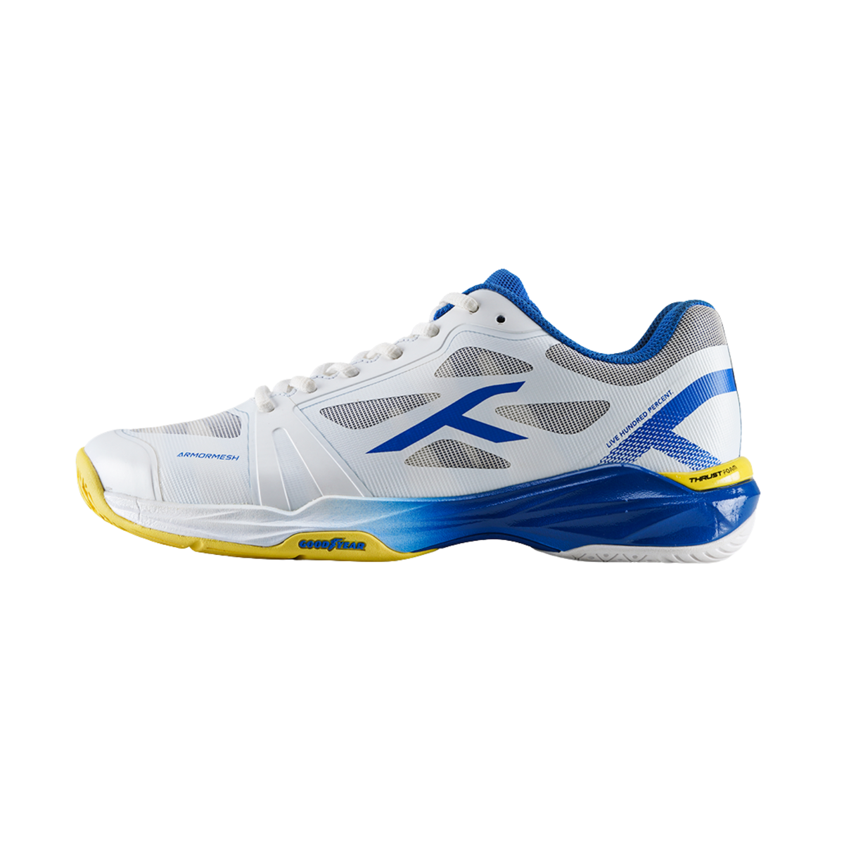 Hundred Phenom Badminton Shoes HBFS-5M243-5 White Blue Yellow Badminton Shoes Hundred